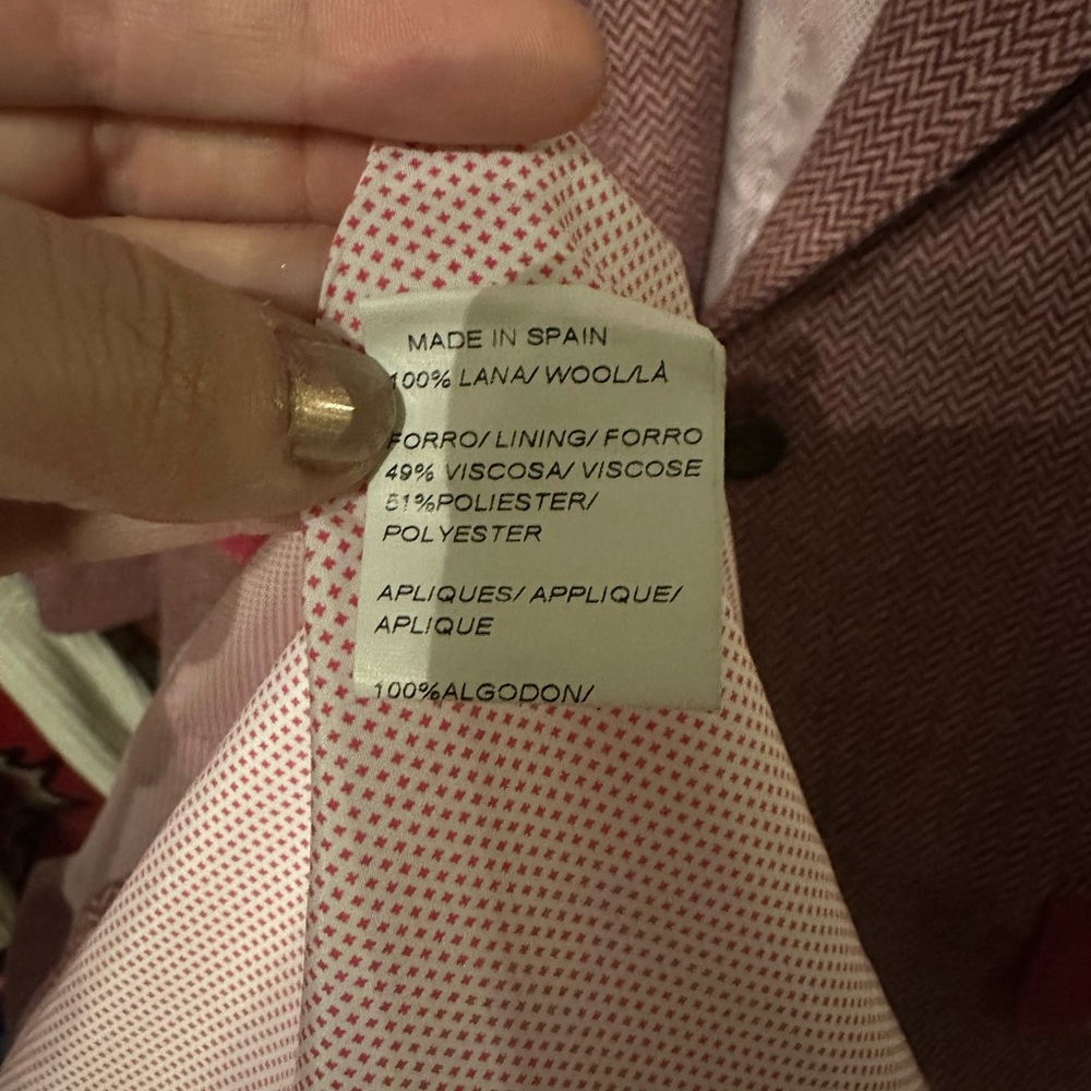 VTG Women’s Bariloche Pink Tweed Wool Coat - Equestrian Riding Hunt Coat - UK 12 - Picture 10 of 13